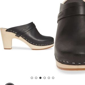 Swedish Hasbeens Clogs slip in classic heels size 38 or 8 usa